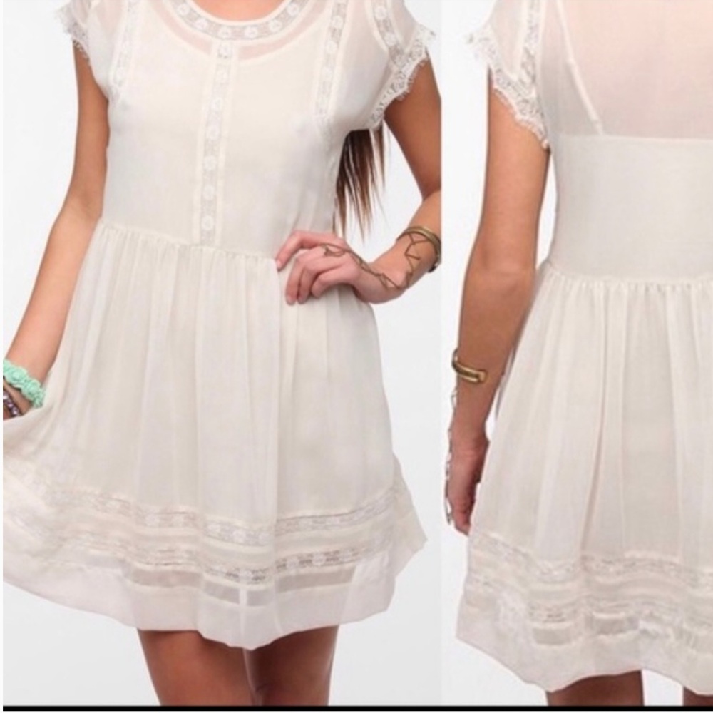 Thistlepearl sheer babydoll dress w/ slip